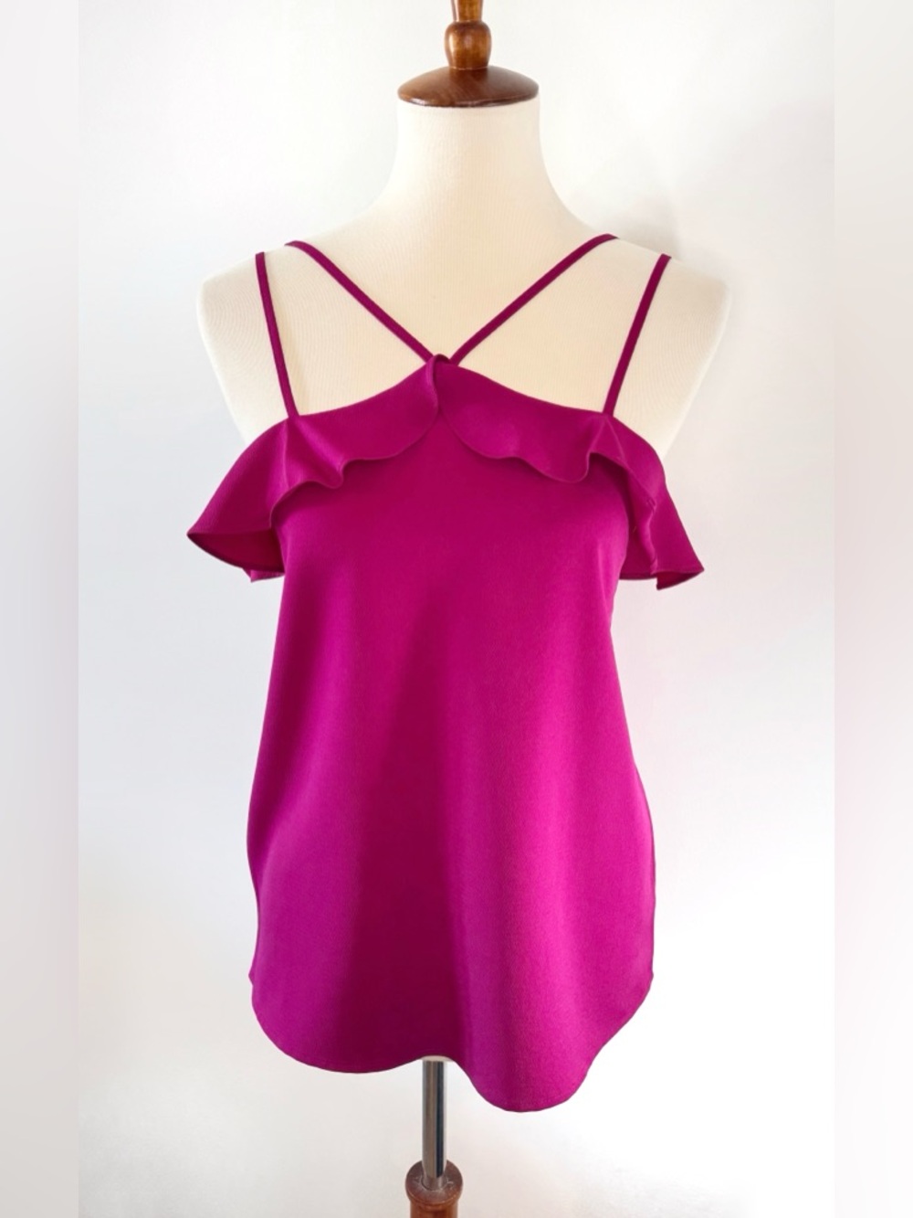 Maurices Fuchsia Ruffle-Trim Strappy Camisole Ladies XS NEW!